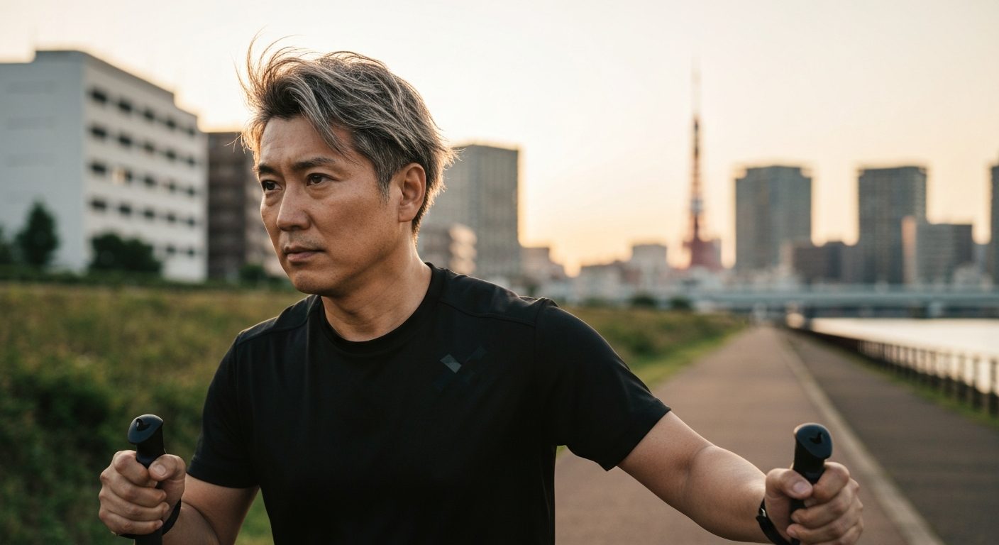 40-50代男性のノルディックウォーキング